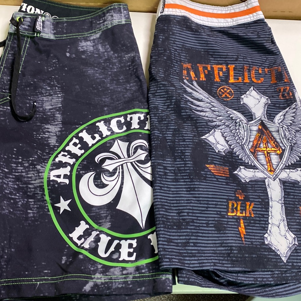 Affliction mens swim shorts size 38